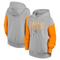 Sweat à capuche surdimensionné Nike Legacy Phoenix pour femme, gris chiné/orange Tennessee, Tennessee Volunteers