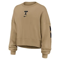 Women's Nike Tan Tennessee Volunteers Oversized Phoenix 2-Hit Pullover Sweatshirt