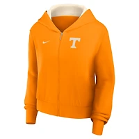 Sweat à capuche court zippé Nike Tennessee Volunteers Mantra orange pour femme