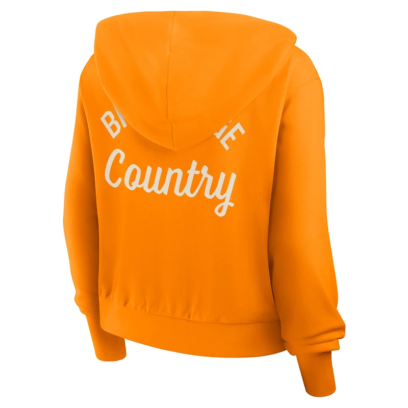 Sweat à capuche court zippé Nike Tennessee Volunteers Mantra orange pour femme