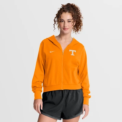 Sweat à capuche court zippé Nike Tennessee Volunteers Mantra orange pour femme