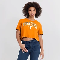 Women's Nike Tennessee Orange Volunteers Power Pursuit Athletic Prep Arch Performance Cropped T-Shirt