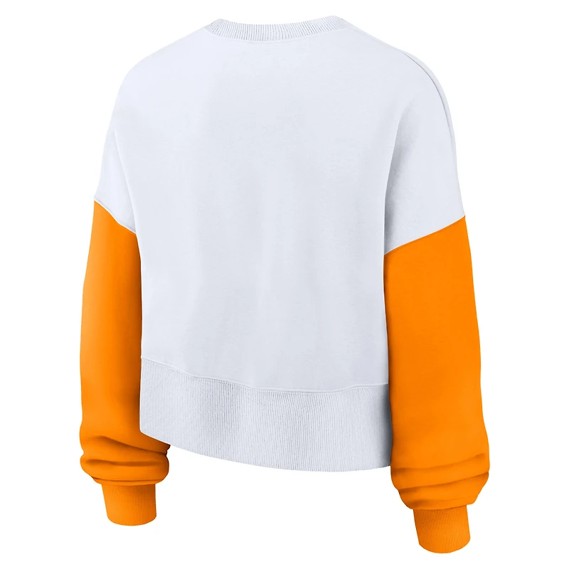 Sweat-shirt oversize à blocs de couleurs Nike blanc Tennessee Volunteers pour femme