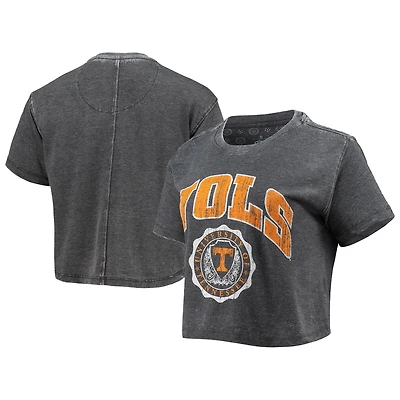 Women's Pressbox Tennessee Orange Volunteers Edith Vintage Burnout Crop T-Shirt