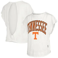 Women's Pressbox  Cream Tennessee Volunteers Nelson Movement Open Back Slub T-Shirt