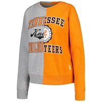 Women's Pressbox Heather Gray Tennessee Volunteers Half and Raglan Pullover Sweatshirt