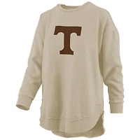 Women's Pressbox Tan Tennessee Volunteers Poncho Fleece Pullover Sweatshirt