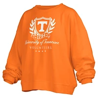 Women's Pressbox Tennessee Orange Volunteers Big Aug Script Janice Oversized Pullover Sweatshirt