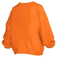 Women's Pressbox Tennessee Orange Volunteers Big Aug Script Janice Oversized Pullover Sweatshirt