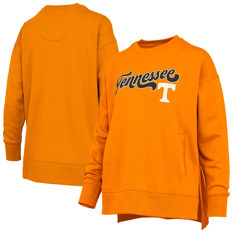 Women's Pressbox Tennessee Orange Volunteers Bonanza Chenille Harper Script Sweatshirt