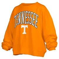 Women's Pressbox Tennessee Volunteers Janise Arch Over Logo Waist Length Oversized Pullover Sweatshirt