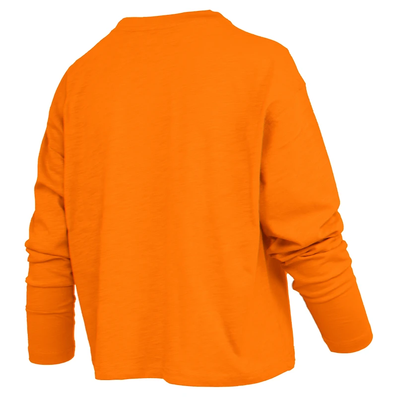 Women's Pressbox Tennessee Orange Volunteers Motley Boxy Waist-Length Long Sleeve T-Shirt