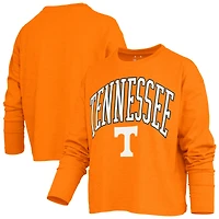 Women's Pressbox Tennessee Orange Volunteers Motley Boxy Waist-Length Long Sleeve T-Shirt