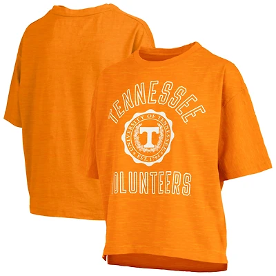 T-shirt oversize à manches longues en flammage, style Pressbox Tennessee Orange Volunteers, pour femme
