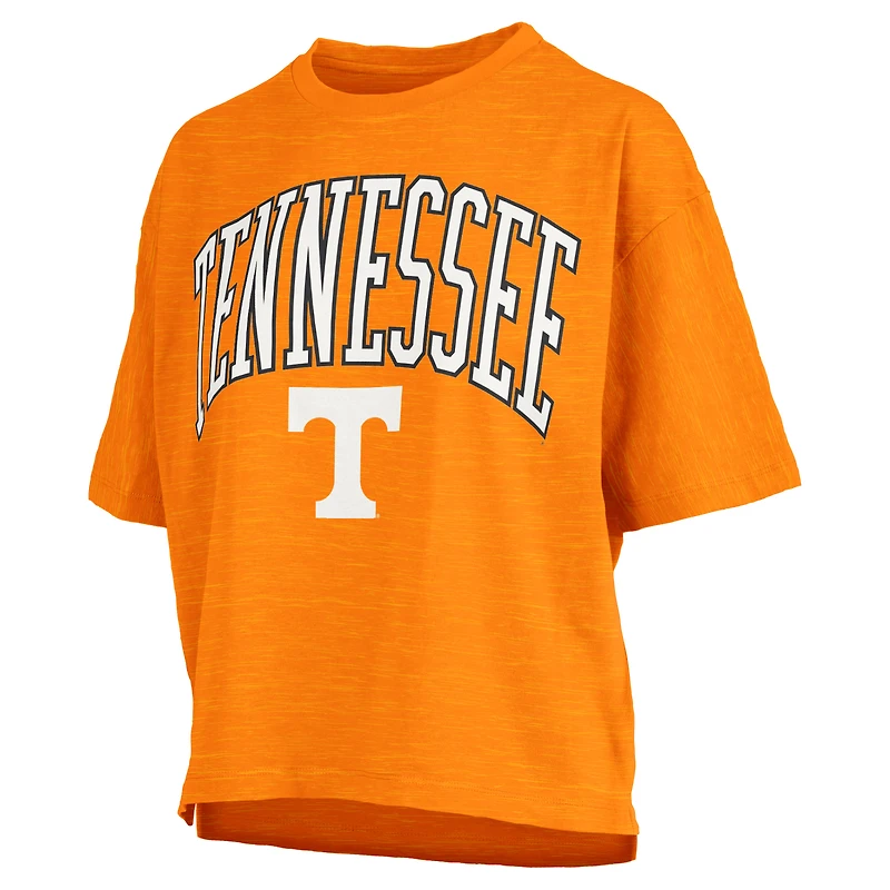 T-shirt surdimensionné à la taille avec logo Tennessee Volunteers Arch pour femme Pressbox Orange
