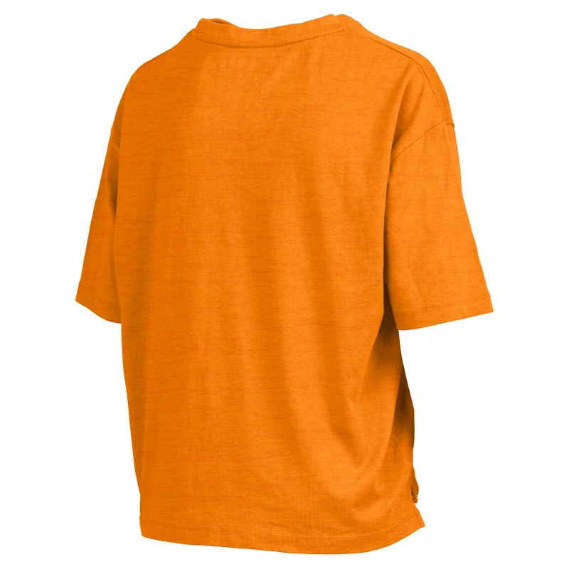 T-shirt surdimensionné à la taille avec logo Tennessee Volunteers Arch pour femme Pressbox Orange