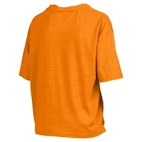 T-shirt surdimensionné à la taille avec logo Tennessee Volunteers Arch pour femme Pressbox Orange