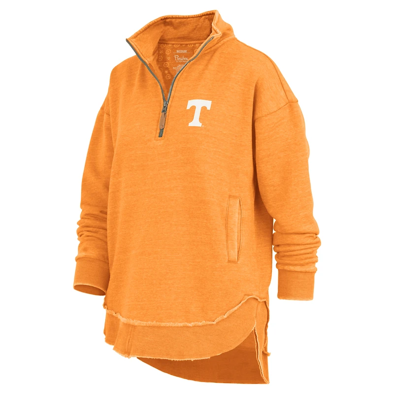 Sweat-shirt à capuche zippé quart de tour pour femme Pressbox Tennessee Orange Volunteers Northfork Sojourn Poncho