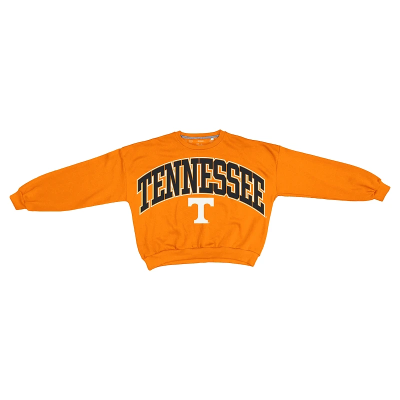 Women's Pressbox Tennessee Orange Volunteers Oversized Janice Waist-Length Sweatshirt