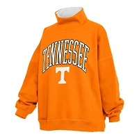 Sweat-shirt oversize à col montant des Tennessee Volunteers, couleur orange, pour femmes, Pressbox Tennessee.