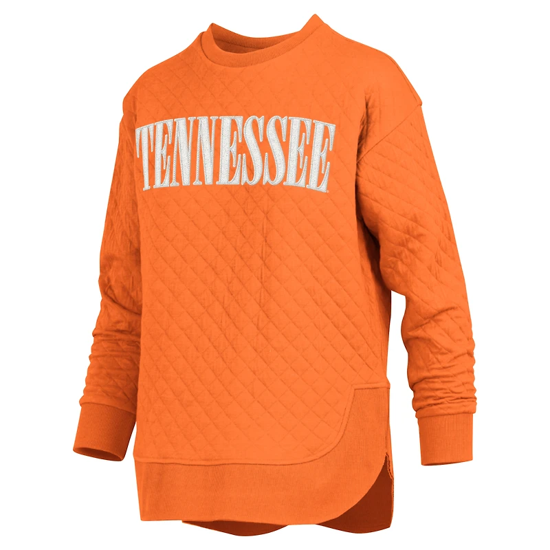 Sweat-shirt matelassé à manches longues pour femme Pressbox Tennessee Orange Volunteers