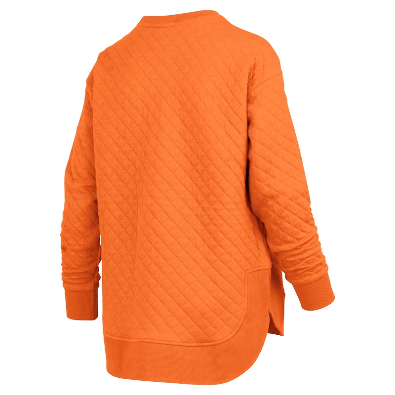 Sweat-shirt matelassé à manches longues pour femme Pressbox Tennessee Orange Volunteers