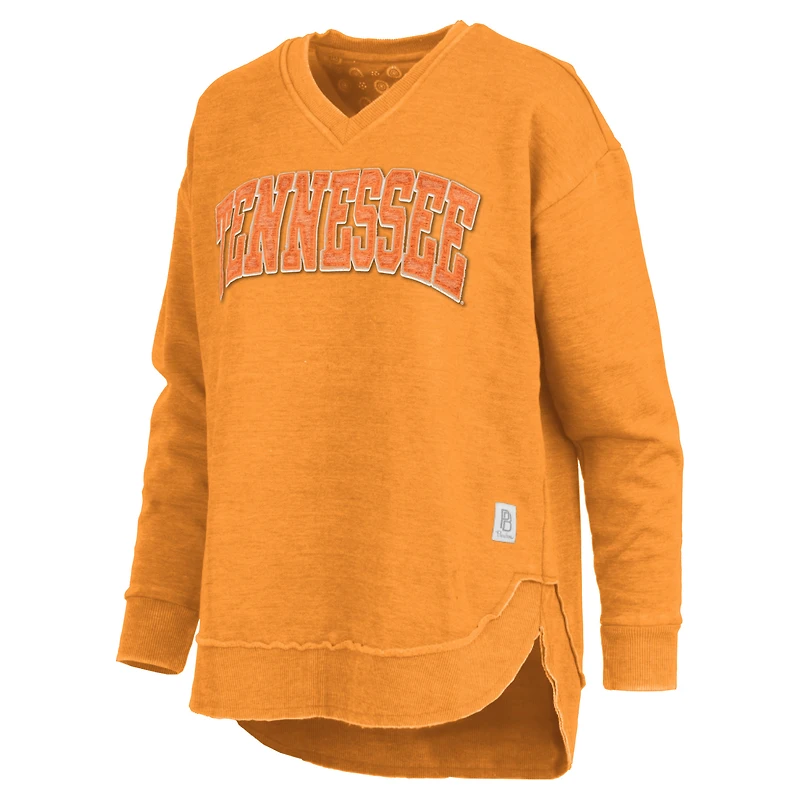 Women's Pressbox Tennessee Orange Volunteers Westin Poncho V-Neck Pullover Sweatshirt