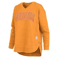 Women's Pressbox Tennessee Orange Volunteers Westin Poncho V-Neck Pullover Sweatshirt