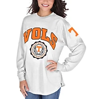 Women's Pressbox White Tennessee Volunteers Edith Long Sleeve Oversized Top