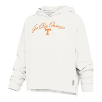 Women's Pressbox  White Tennessee Volunteers Faye Long Sleeve Hooded Slub T-Shirt