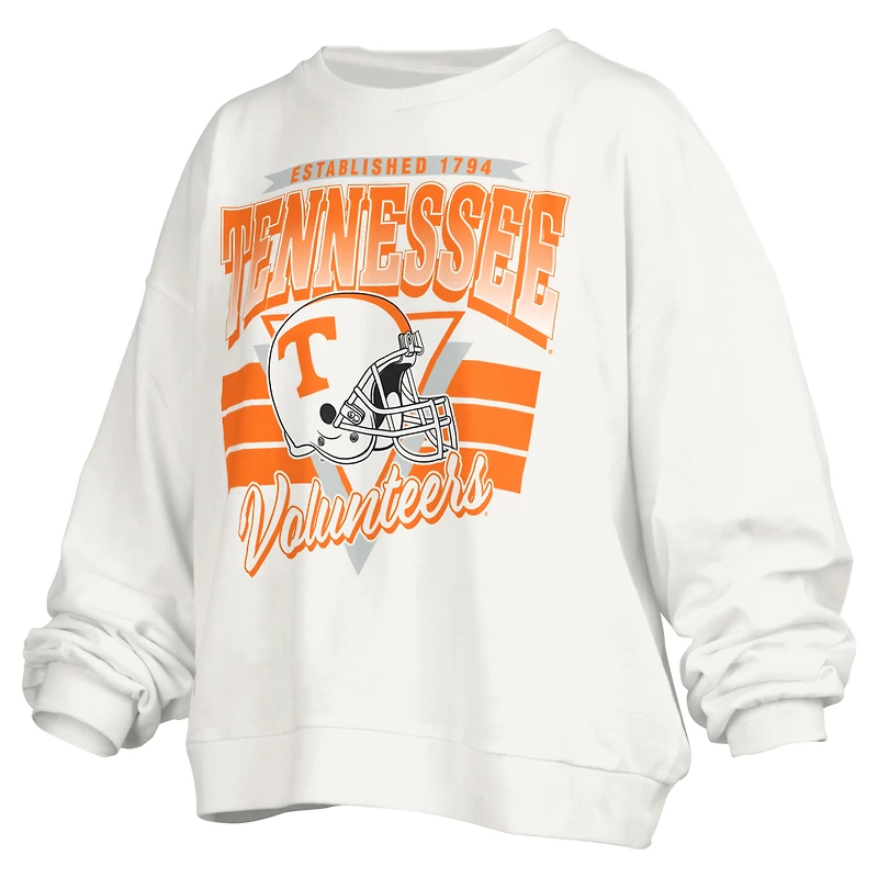 Sweat-shirt surdimensionné à logo rétro Janice des Tennessee Volunteers pour femme Pressbox White