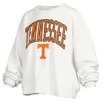 Sweat-shirt surdimensionné à manches longues pour femme, blanc, avec logo Janise Arch Over, des Tennessee Volunteers, Pressbox