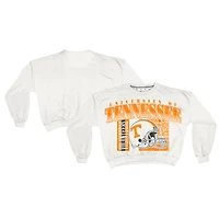 Sweat-shirt rétro surdimensionné Janice blanc pour femme, modèle Pressbox, des Tennessee Volunteers, longueur taille