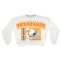 Sweat-shirt rétro surdimensionné Janice blanc pour femme, modèle Pressbox, des Tennessee Volunteers, longueur taille