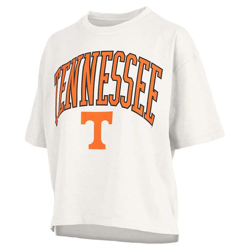 Women's Pressbox White Tennessee Volunteers Plus Nelson Motley Crew Oversized Slub T-Shirt