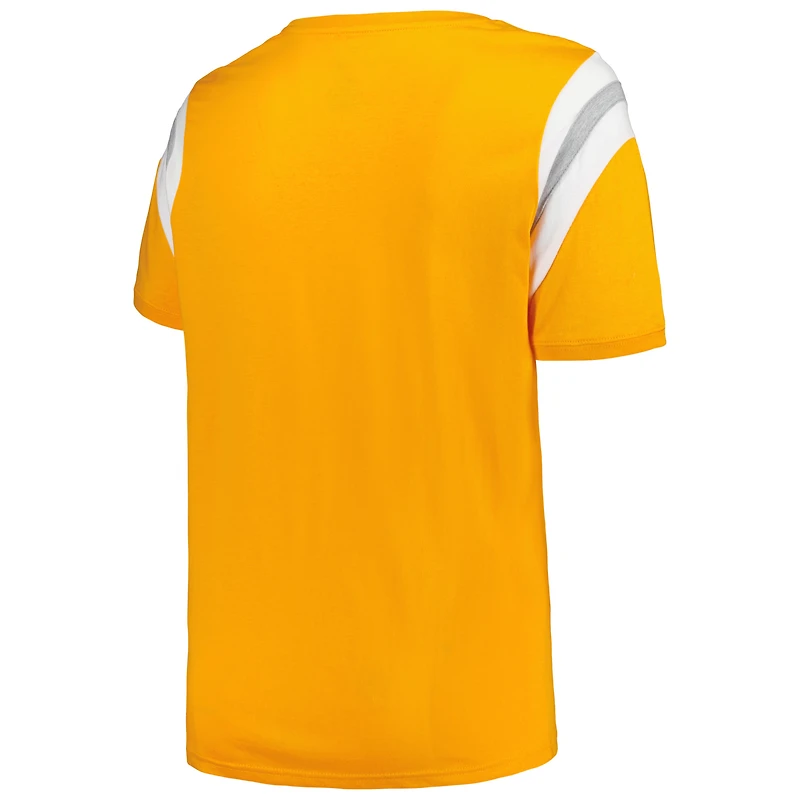 Women's Profile Tennessee Orange Volunteers Plus Striped Tailgate Scoop Neck T-Shirt