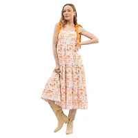 Women's Smith & Quinn  Orange Tennessee Volunteers Tied Shoulder Tiered Maxi Dress