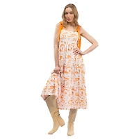 Women's Smith & Quinn  Orange Tennessee Volunteers Tied Shoulder Tiered Maxi Dress