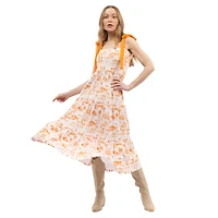 Women's Smith & Quinn  Orange Tennessee Volunteers Tied Shoulder Tiered Maxi Dress