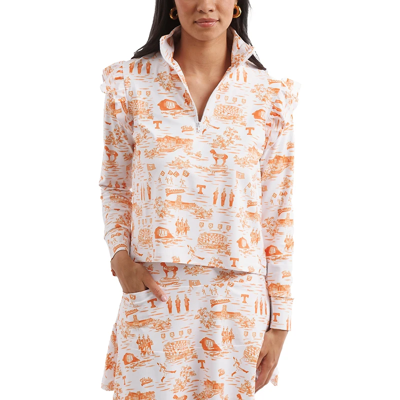 Haut Grayson pour femme Smith & Quinn blanc/orange Tennessee, collection Tennessee Volunteers Tailgate