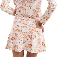 Jupe-short Molly blanche/orange Tennessee Smith & Quinn pour femme, collection Volunteers Tailgate
