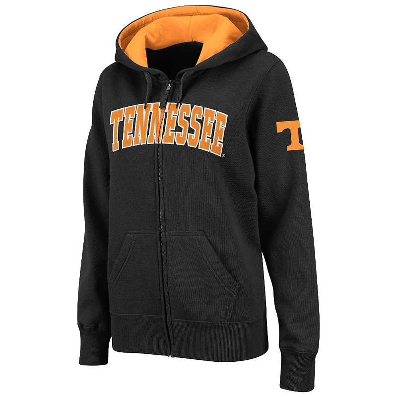 Sweat à capuche entièrement zippé pour femme Stadium Athletic Charcoal Tennessee Volunteers avec nom arqué