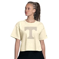 Women's Starter Cream Tennessee Volunteers Rhinestone Sprinkle Boxy Cropped T-Shirt