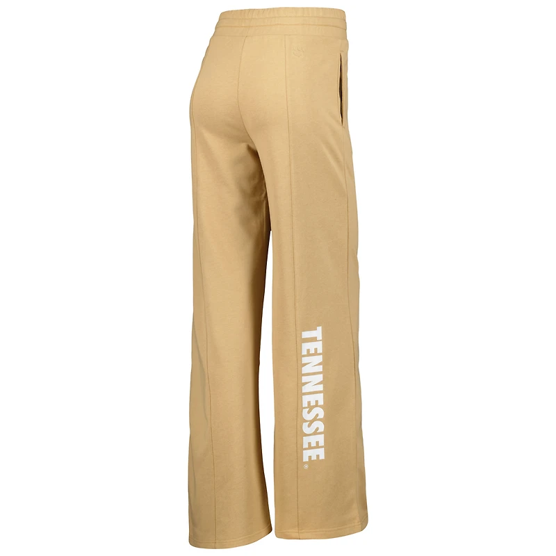 Ensemble sweat-shirt court et pantalon de survêtement raglan pour femmes, beige, Tennessee Volunteers