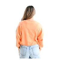 Women's Tennessee Volunteers Gameday Social Orange Raw Edge Boxy Cropped Sweatshirt