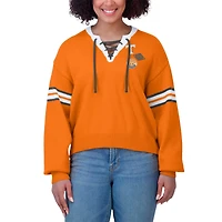 Women's WEAR by Erin Andrews Tennessee Orange Volunteers Lace-Up Pullover Sweater