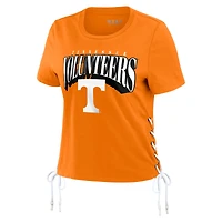 Women's WEAR by Erin Andrews Tennessee Orange Volunteers Side Lace-Up Modest Crop T-Shirt