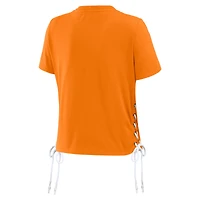 Women's WEAR by Erin Andrews Tennessee Orange Volunteers Side Lace-Up Modest Crop T-Shirt