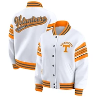 Veste sweat-shirt en polaire à boutons-pression et point satin pour femme WEAR by Erin Andrews, blanc/orange Tennessee Volunteers