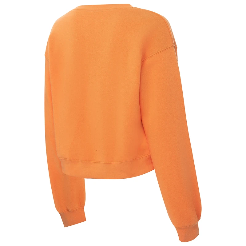 Women's ZooZatz Oatmeal Tennessee Volunteers Core Chenille Cropped Pullover Sweatshirt